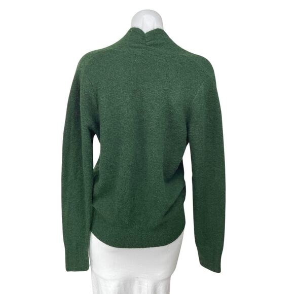 Banana Republic Green Wool Knit Long Sleeve Faux Wrap V-Neck Sweater Top Size S - Picture 2 of 4